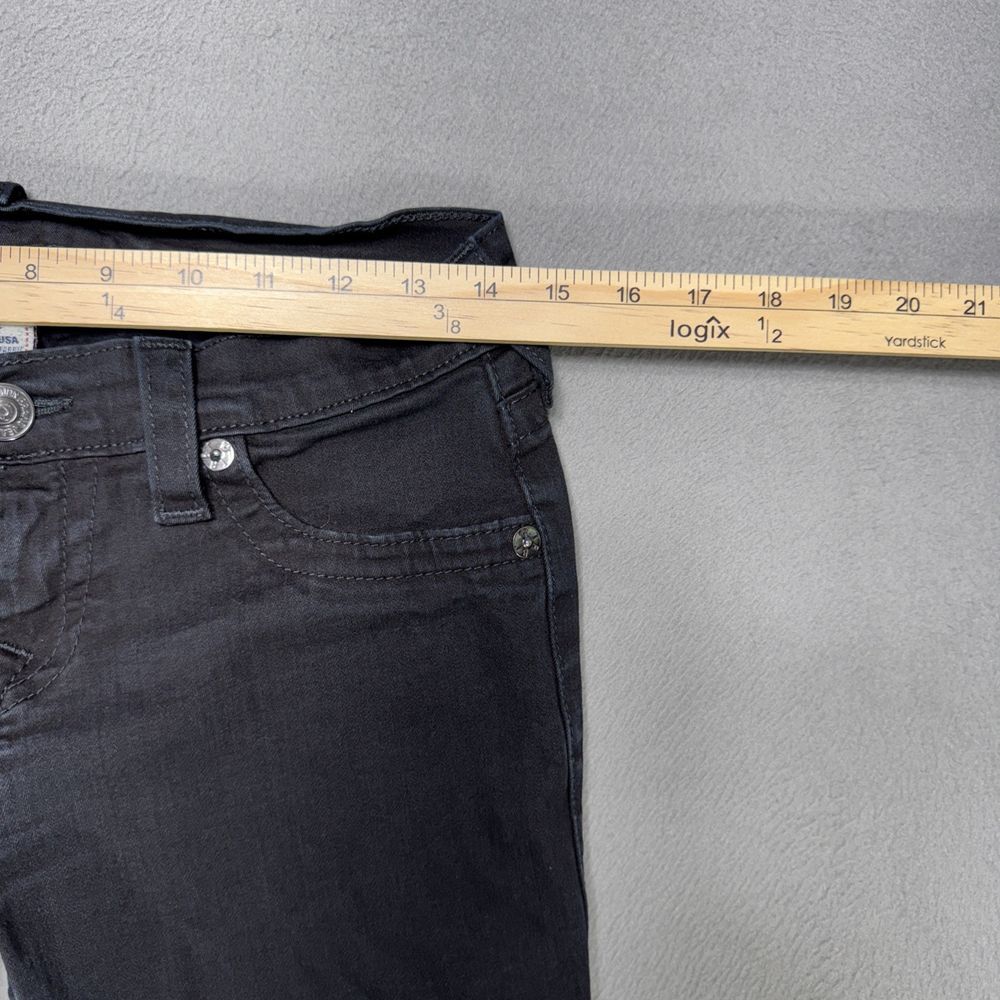 True Religion Jeans Casey Womens 29x29 Black Low Skinny Stretch Dark Wash Denim - Picture 2 of 12